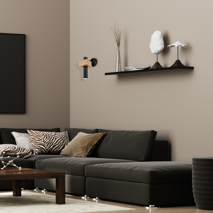 Kinkiet West Black w salonie