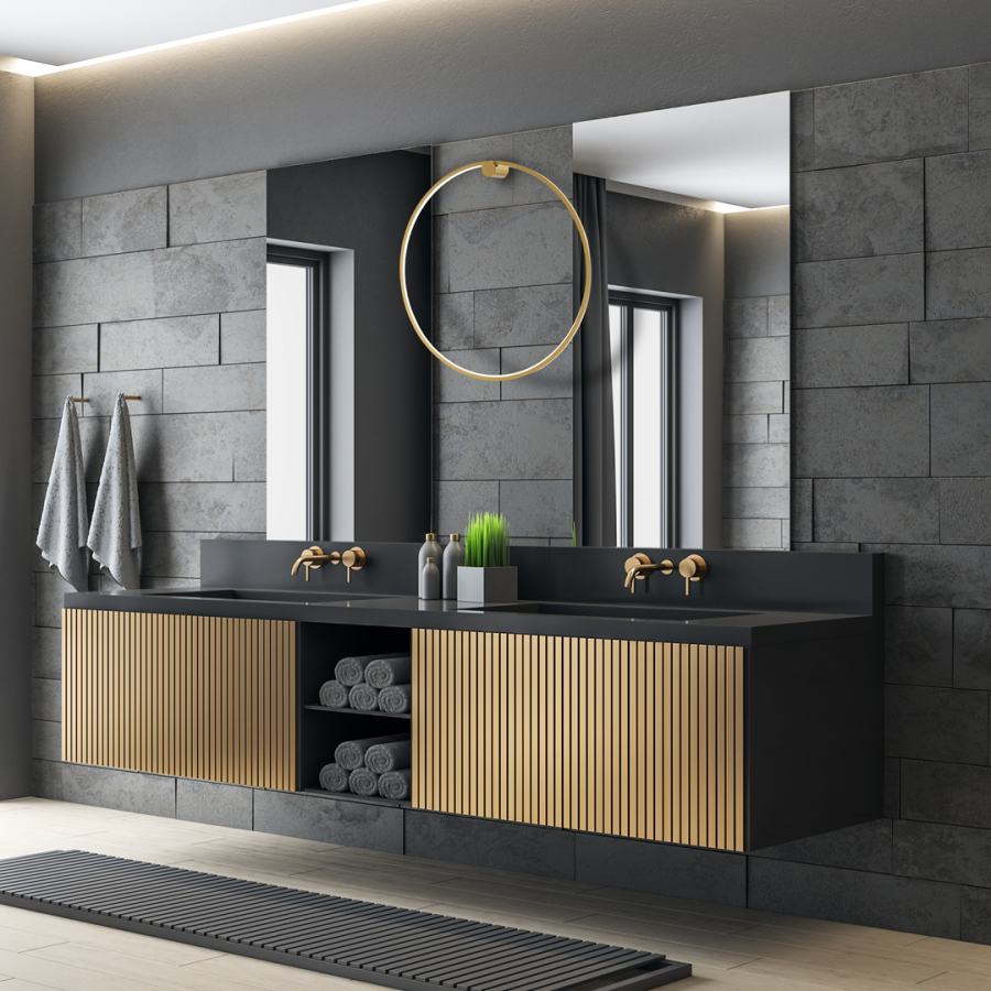 Lampy łazienkowe złote