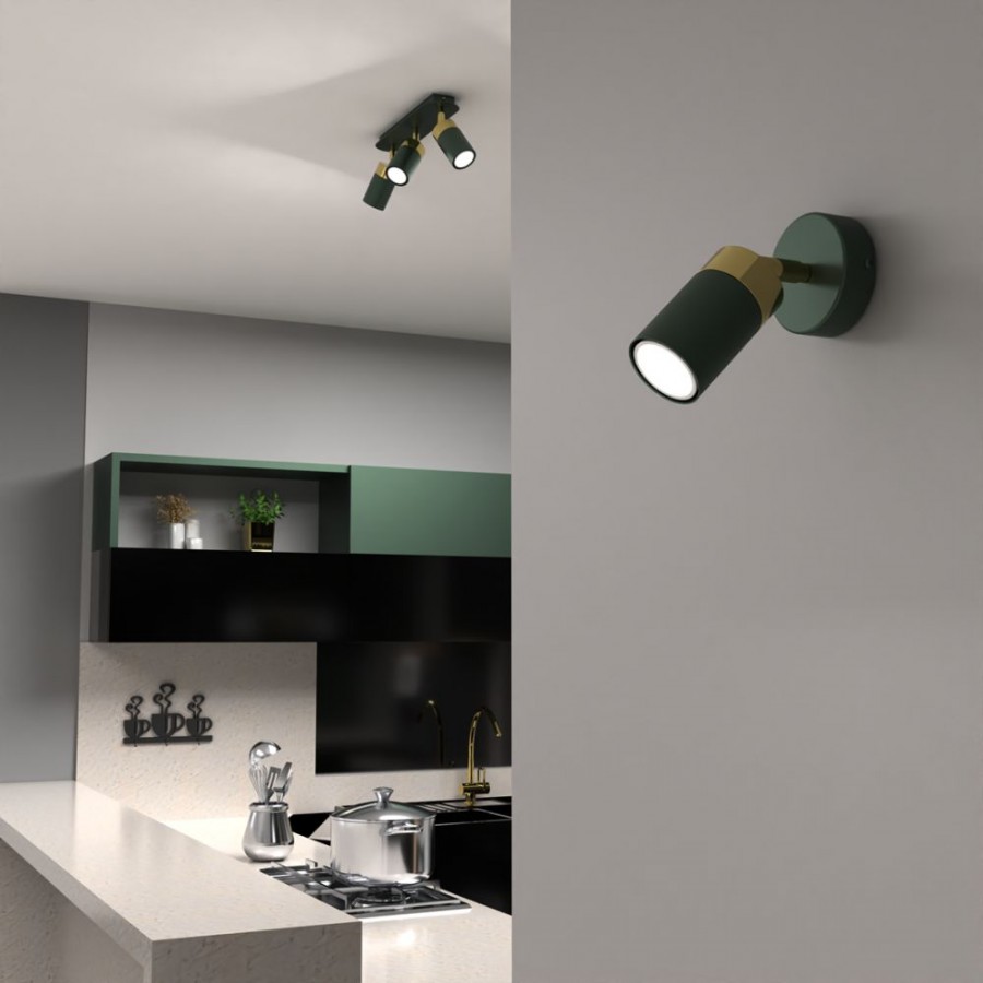 Lampa ścienna Joker Green/Gold w aranżacji kuchni
