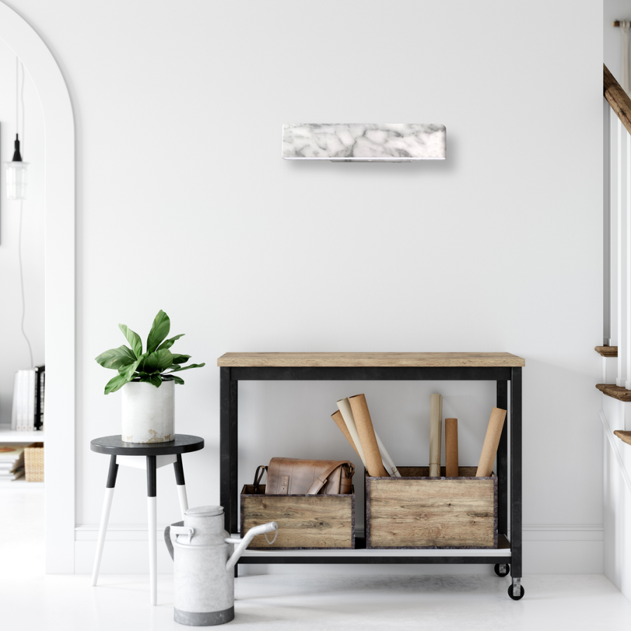 Oryginalna biała lampa ścienna - aranżacja