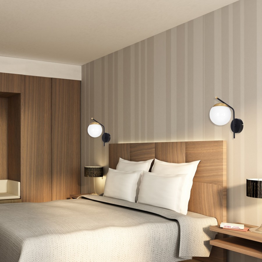 Nowoczesne kinkiety w sypialni - aranżacja