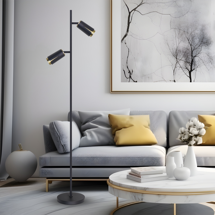 Lampa stojąca do salonu czarna
