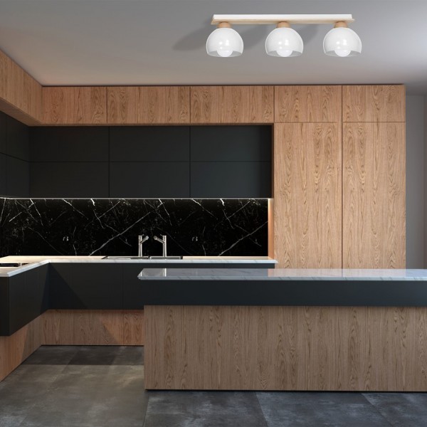 Biała lampa sufitowa Dama od MiLAGRO w kuchni