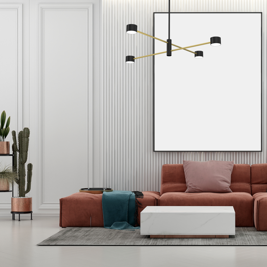 Lampa sufitowa do salonu - aranżacja