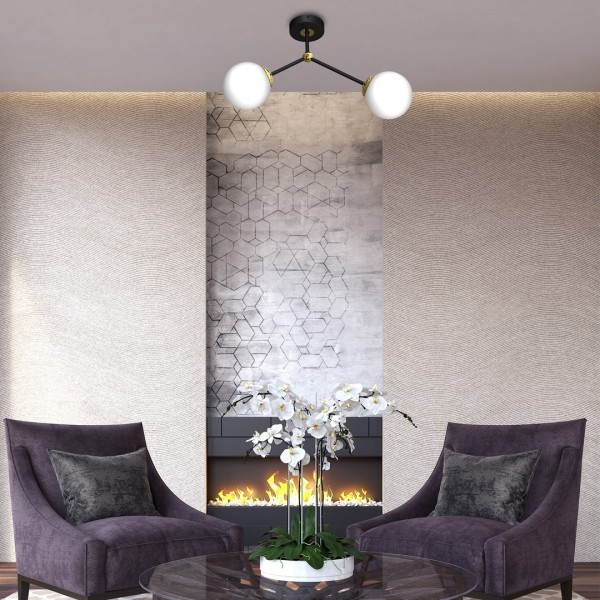 Lampa sufitowa Joy od MiLAGRO w salonie nad kominkiem