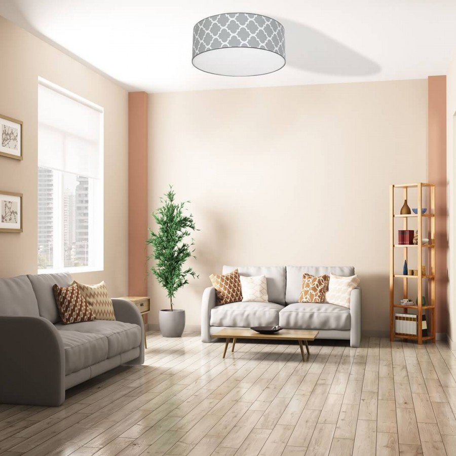 Salon z lampą w stylu skandynawskim