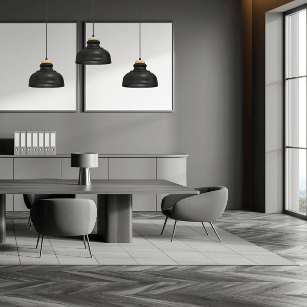 Czarna lampa wisząca Asmund Black w salonie