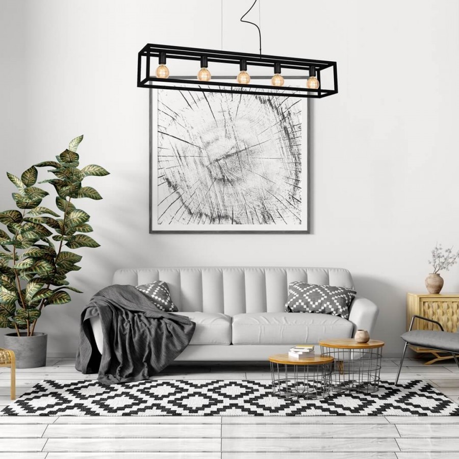 Lampa w stylu loftowym z żarówkami filamentowymi