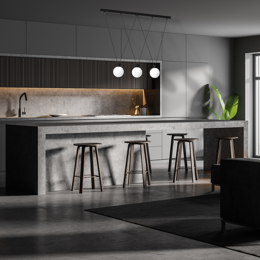 Lampa loftowa Capri w kuchni