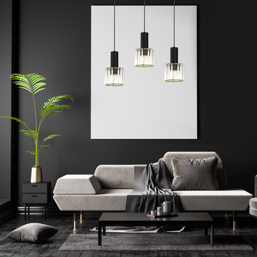 Lampa wisząca Cristal w salonie