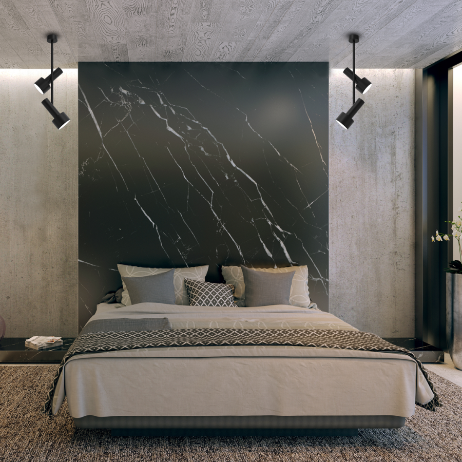 Lampa wisząca czarna do sypialni