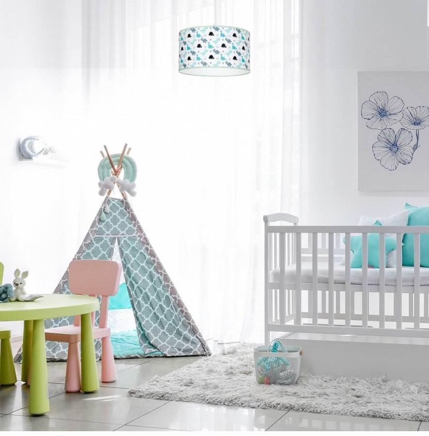 Lampa wisząca z dinozaurami od MiLAGRO w dziecięcym pokoju