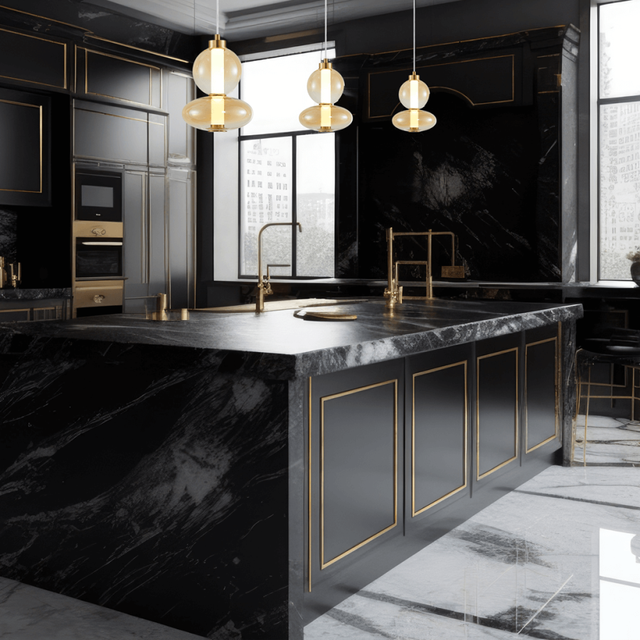 Lampa wisząca LED Daphne Amber w kuchni