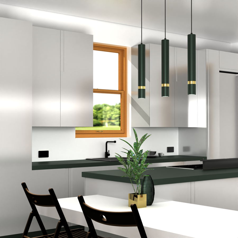Lampa wisząca zielona do kuchni