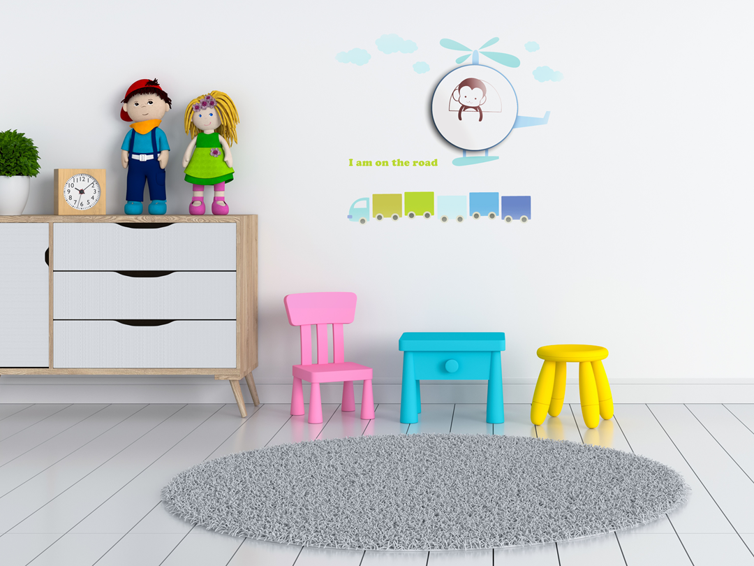 Lampka Helicopter LED w pokoju chłopca