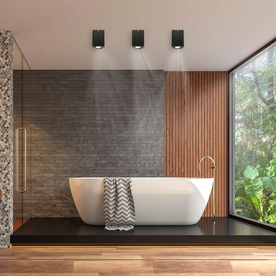 Lampy łazienkowe czarne - aranżacja