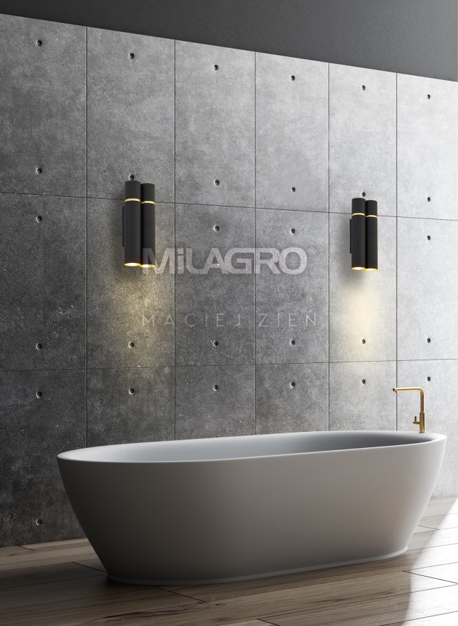 Podwójne kinkiety MiLAGRO by Maciej Zień na ścianie w łazience 