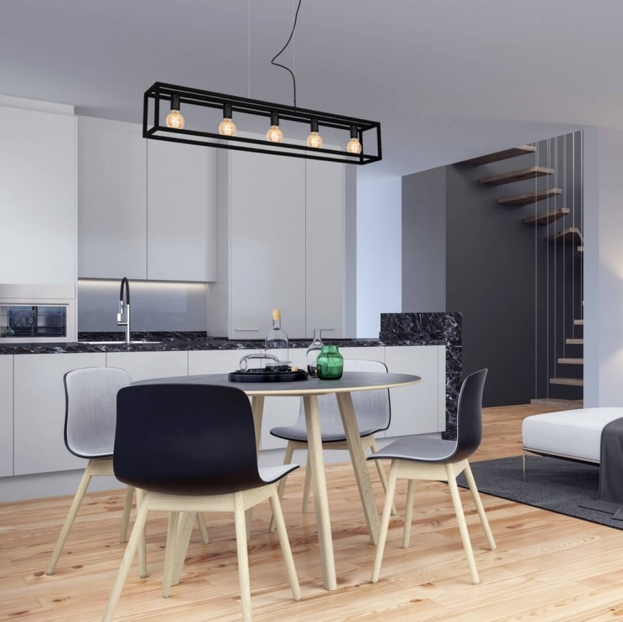 Industrialne oświetlenie w jadalni
