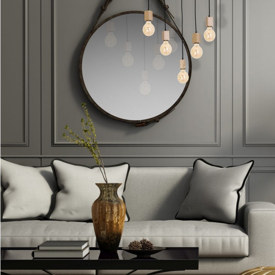 Oświetlenie rustykalne w pokoju dziennym