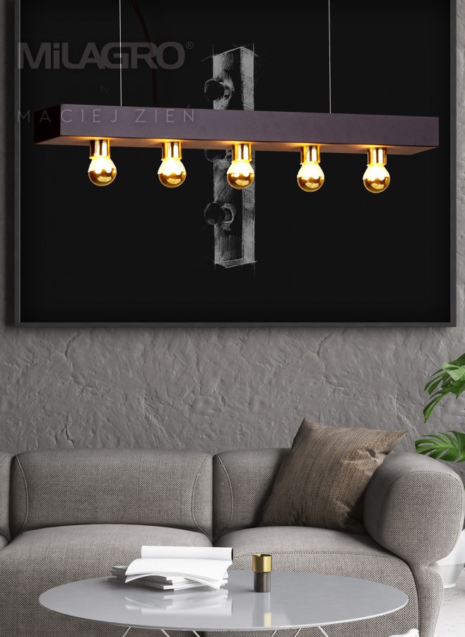 Lampa sufitowa MiLAGRO by Maciej Zień 5xE14 w salonie nad stolikiem 