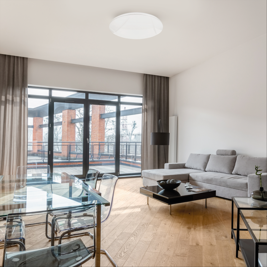 Nowoczesny plafon MiLAGRO Allister 50 W w salonie 