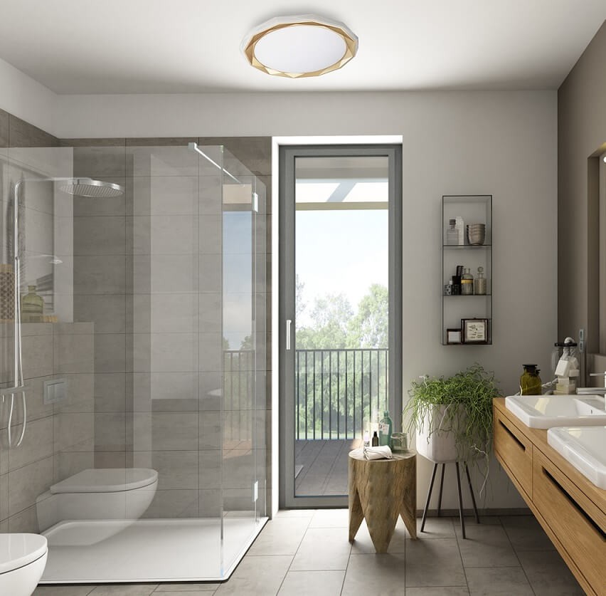 Plafon MiLAGRO Oscar Gold w łazience