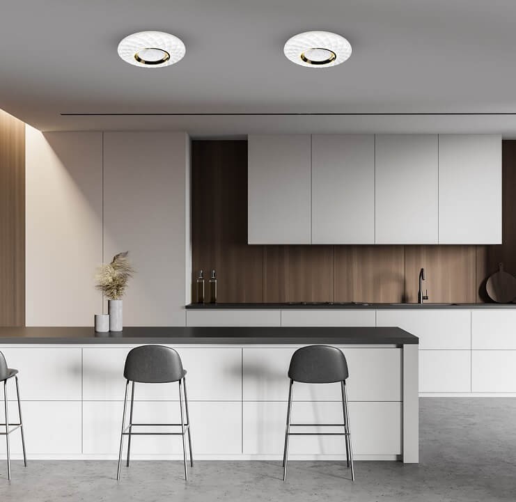 Plafony MiLAGRO Tokyo Gold ze zintegrowanym źródłem światła LED