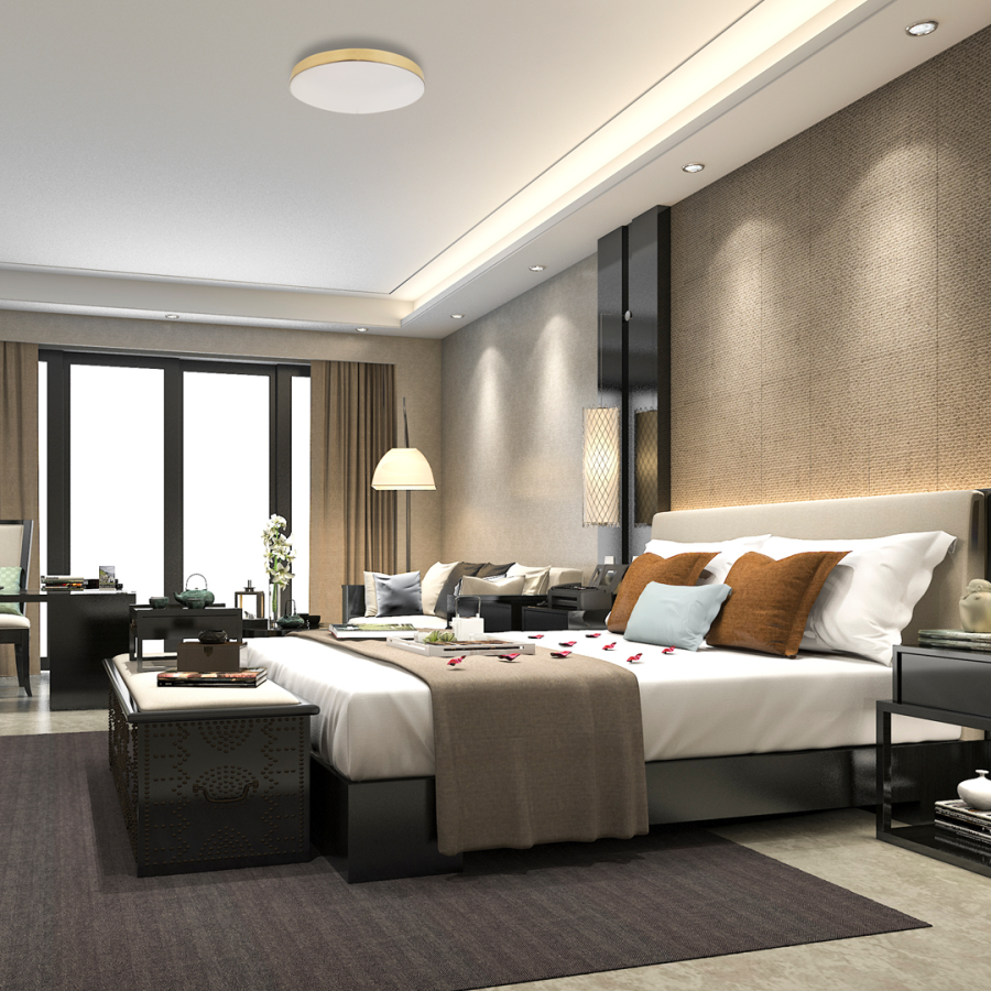 Plafon biały w sypialni Maya Gold