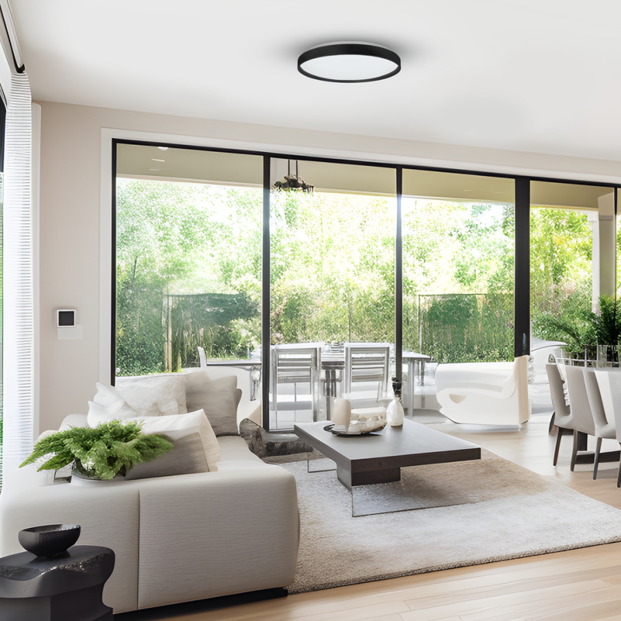 Plafoniera RIngo RGB w salonie