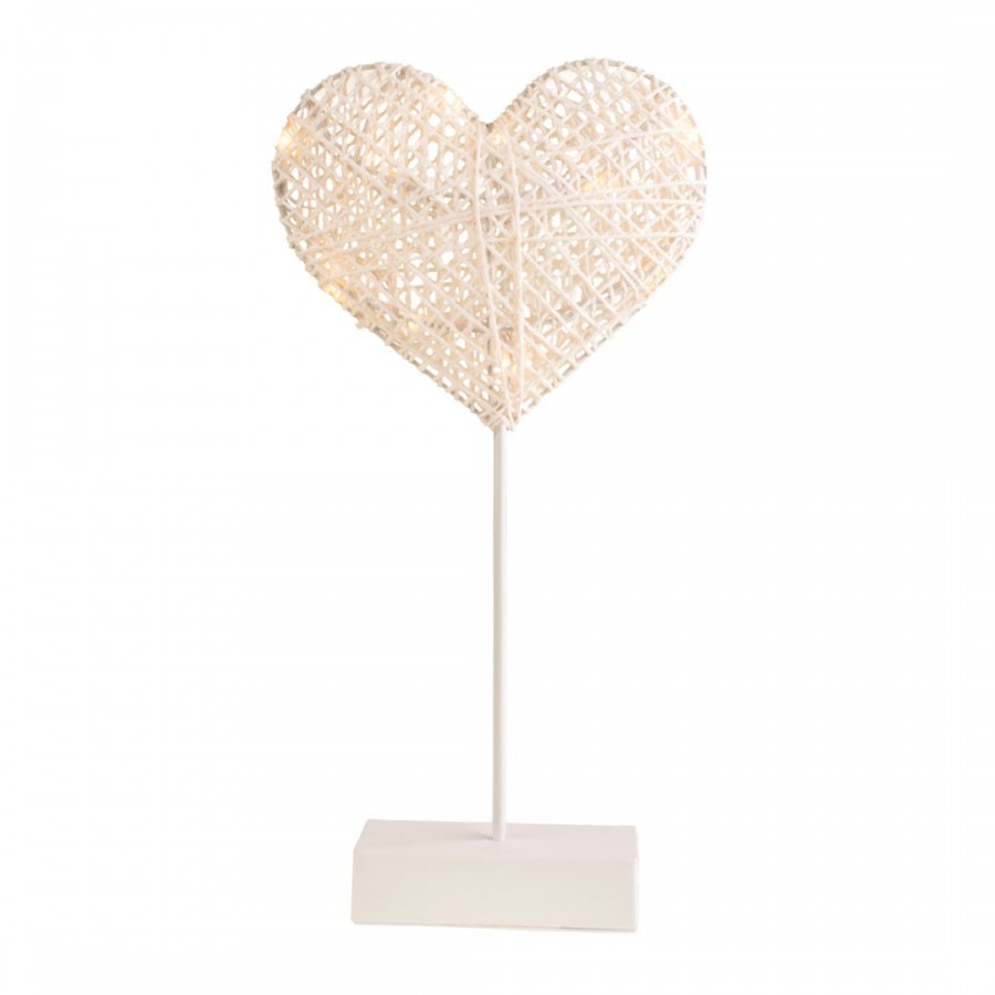Rattanowa lampka nocna w kształcie serca