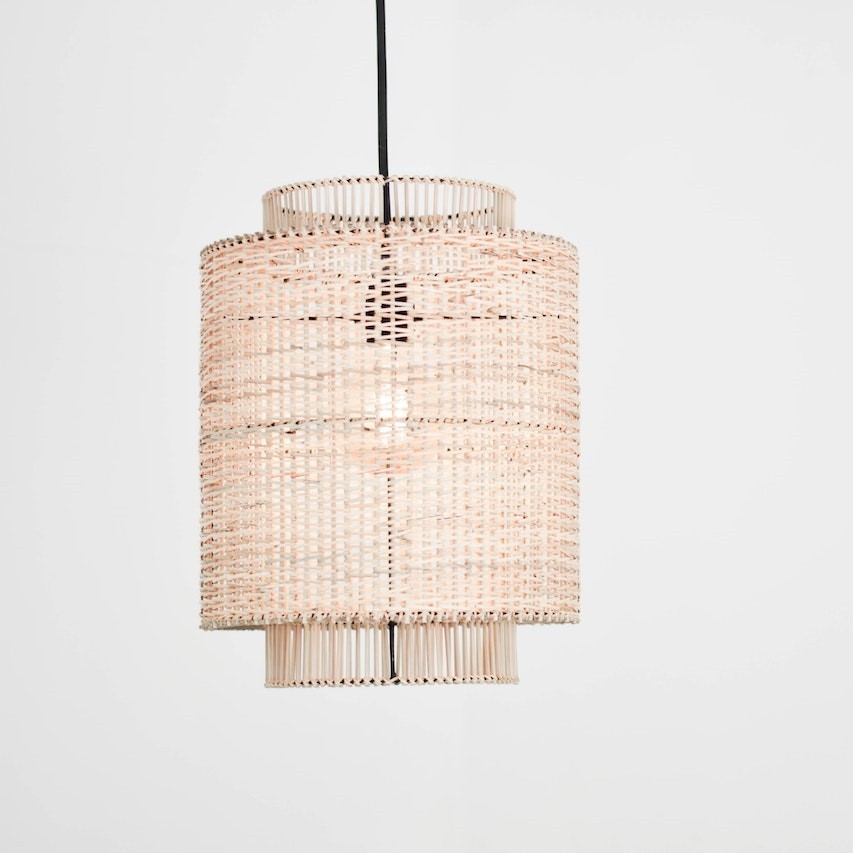 Wisząca lampa rattanowa