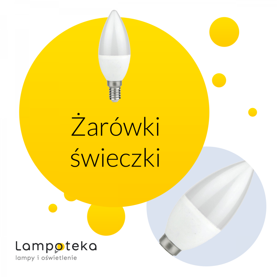 Przykład żarówki w kształcie świeczki