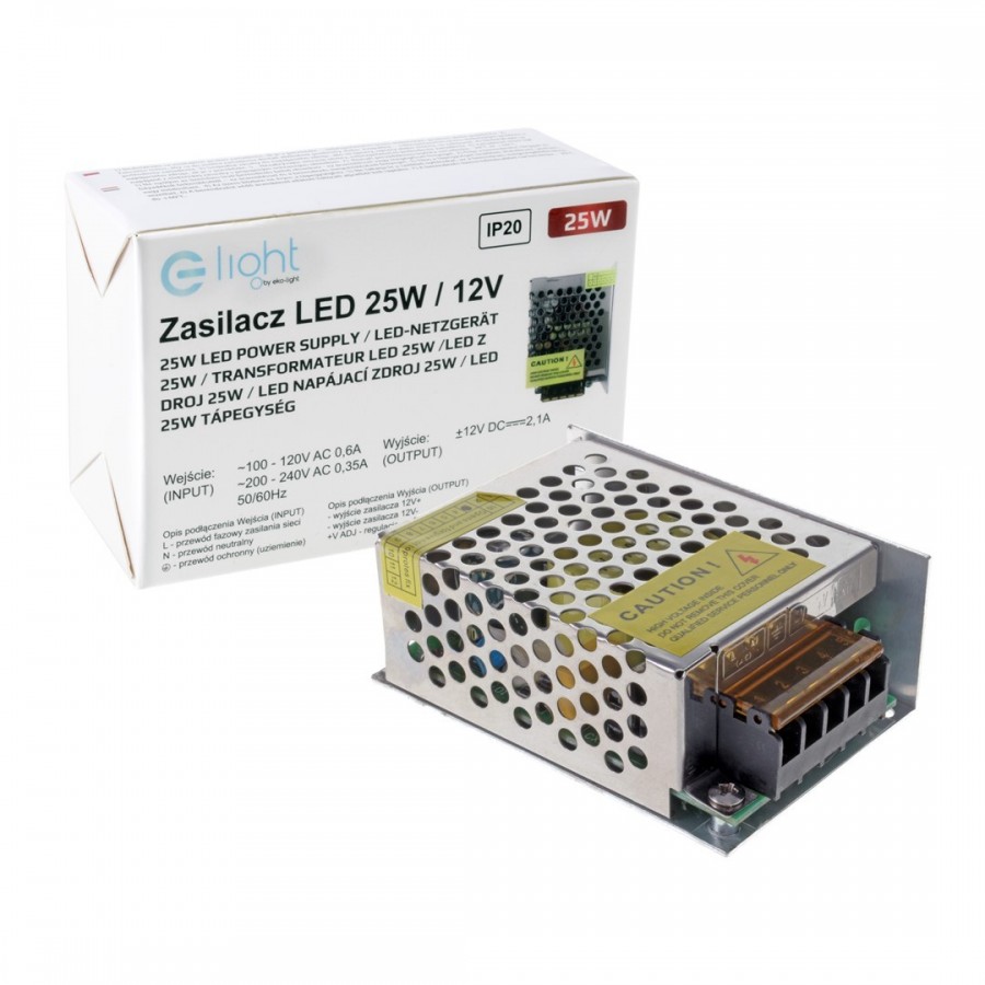 Zasilacz LED 25 W/ 12 V kompatybilny z żarówkami G4 