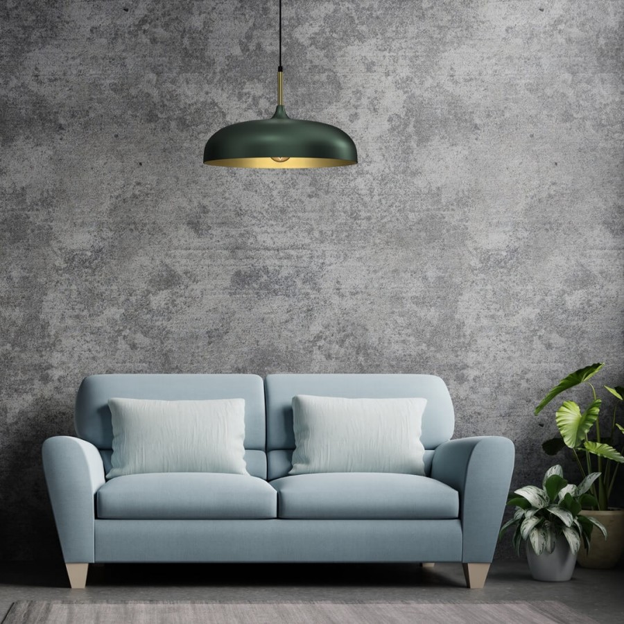 Zielona lampa Lincoln MiLAGRO w salonie