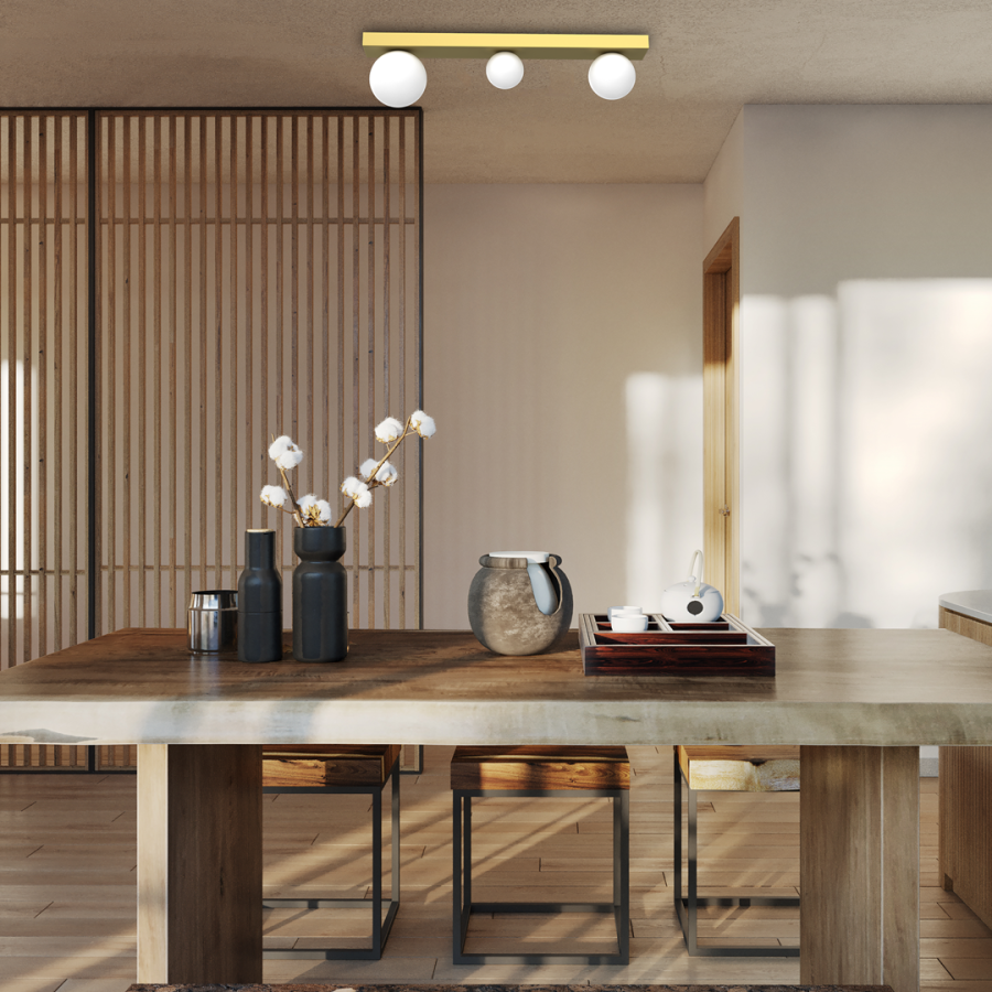 Złota lampa sufitowa Bibione Gold