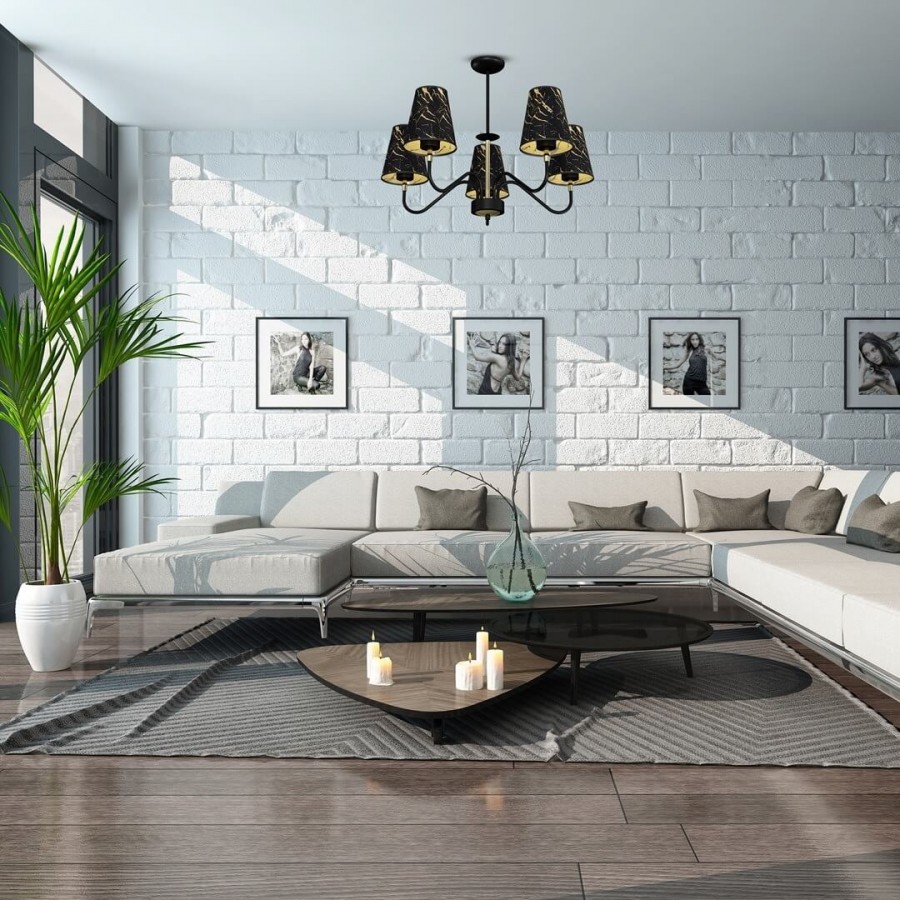 Czarny żyrandol MiLAGRO w stylu nowojorskim
