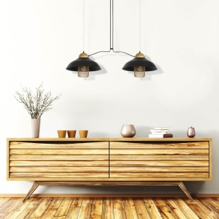 Lampa wisząca Bjorn Black w przedpokoju nad komodą 