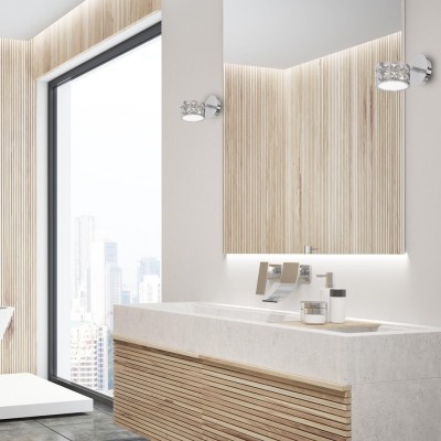 Kryształowe kinkiety glamour w łazience