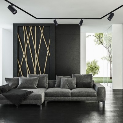 Nowoczesne lampy sufitowe Magnetic w systemie track light w salonie  