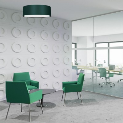 Lampa sufitow Verde okrągła w biurze