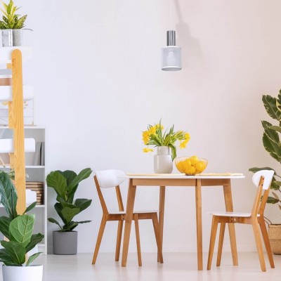 Lampa wisząca MiLAGRO Ares White 1xE27 w jadalni 