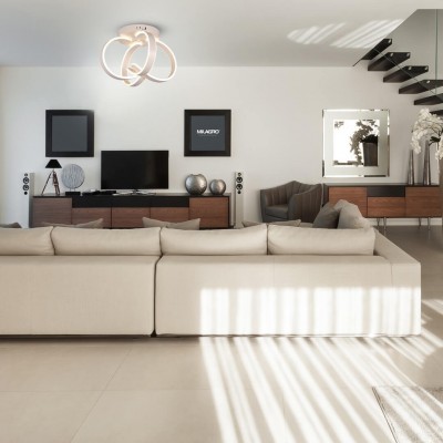 Nowoczesna lampa sufitowa MiLAGRO Lotus w aranżacji w salonie 