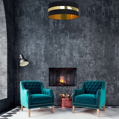 Nowoczesna lampa sufitowa Palmira w stylu glamour w aranżacji w salonie 