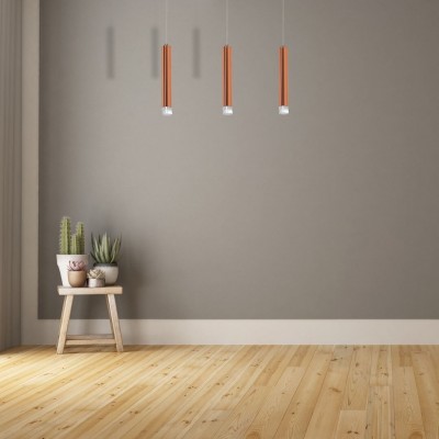 Miedziana potrójna lampa z kolekcji Copper