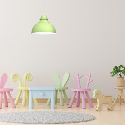 Zielona lampa Corin w pokoju dziecięcym