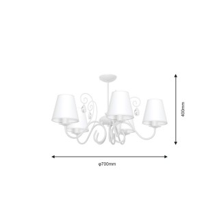 Żyrandol SARA WHITE 5xE14
