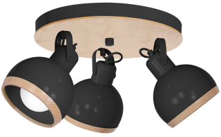 Lampa sufitowa OVAL BLACK 3xE27