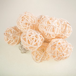 RATTANOWE KULE 10SZT LED 2*AA