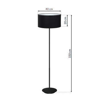 LAMPA STOJĄCA BARI BLACK 1xE27