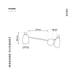 Kinkiet MADAME CLICQUOT 2xE27